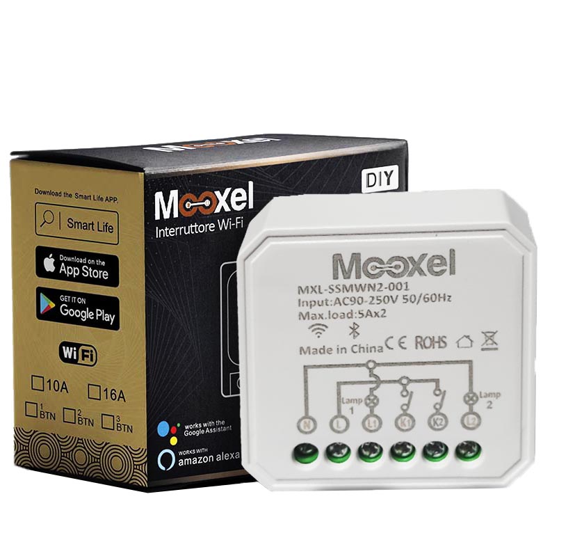 Smart switch mini 2 canali wifi MXL-SSMWN2-001